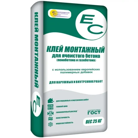ЕС клей монтажный для газоб 25кг